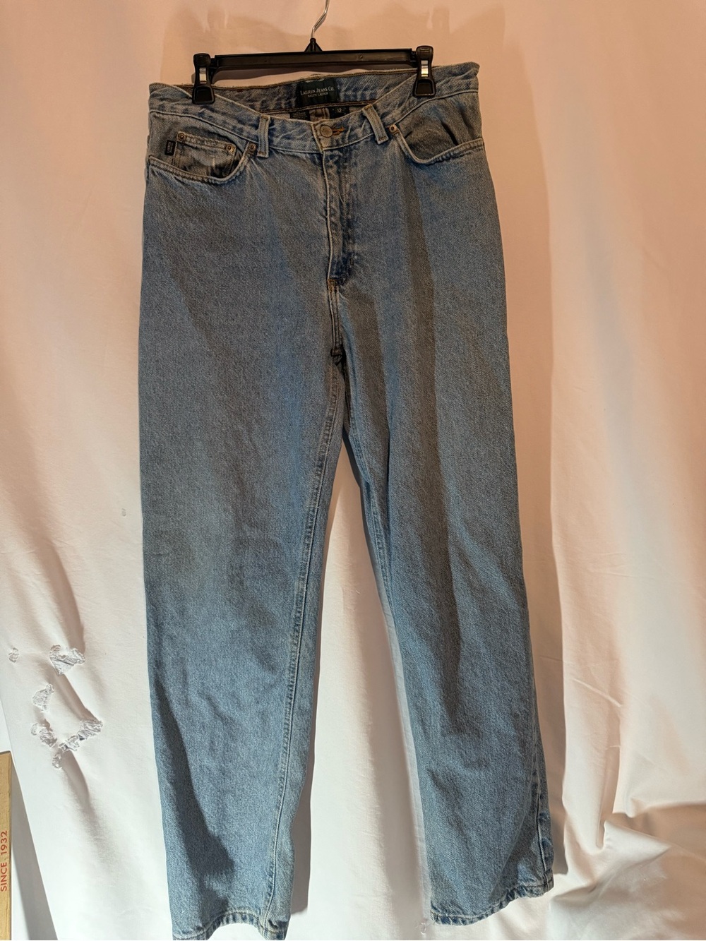 Vintage Lauren Jeans Co Ralph Lauren Womens 12 Light Wash Mom Jeans 100% Cotton